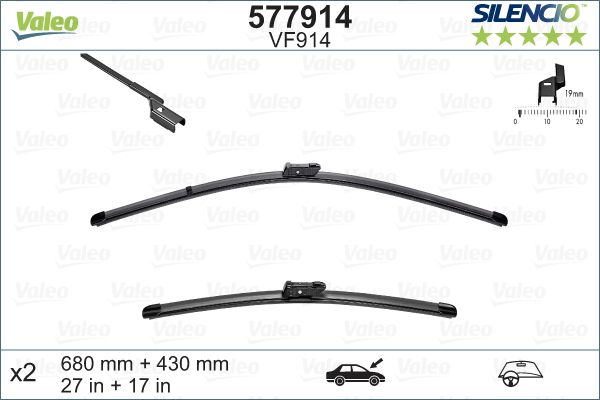 Pióro wycieraczki VALEO 577914