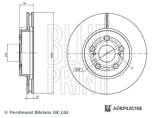 Tarcza hamulcowa BLUE PRINT ADBP430168