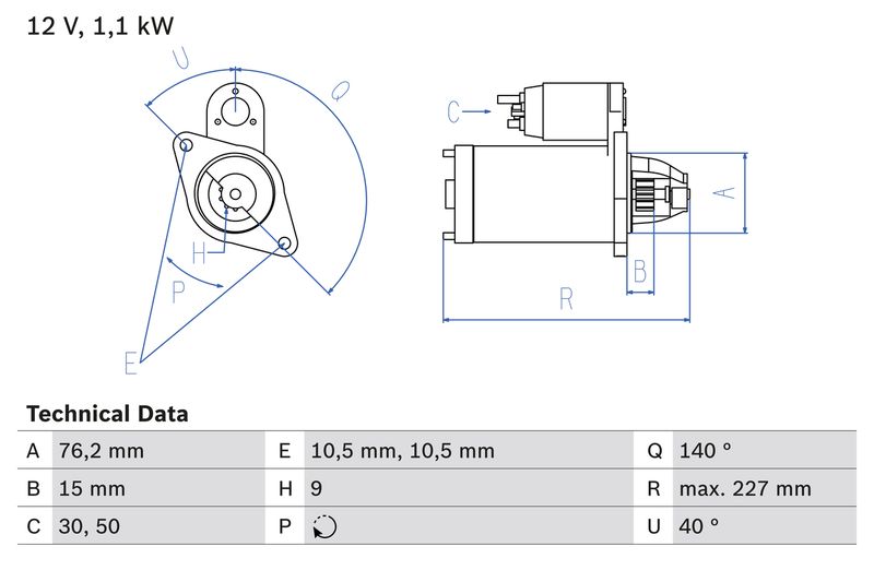 Rozrusznik BOSCH 0 986 019 040