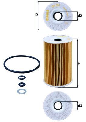 Filtr oleju MAHLE OX351D