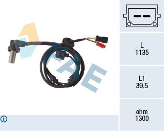 Czujnik, prędkość obrotowa koła FAE 78085
