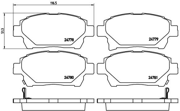 Zestaw klocków hamulcowych, hamulce tarczowe BREMBO P 83 097