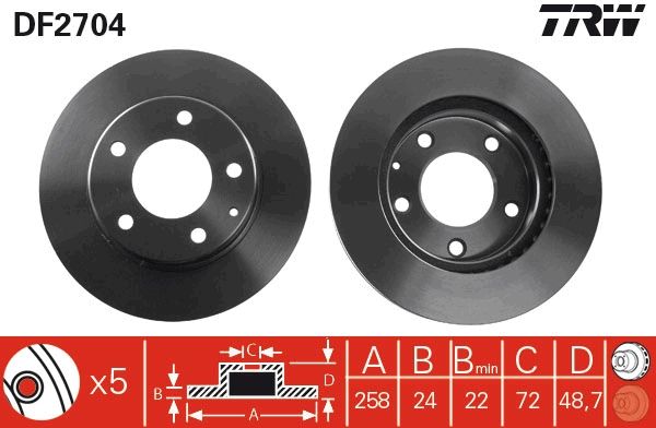 Tarcza hamulcowa TRW DF2704