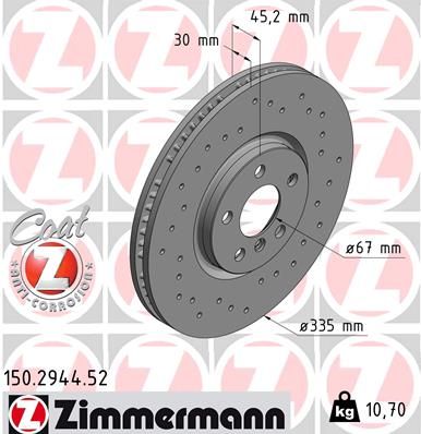 Tarcza hamulcowa ZIMMERMANN 150.2944.52