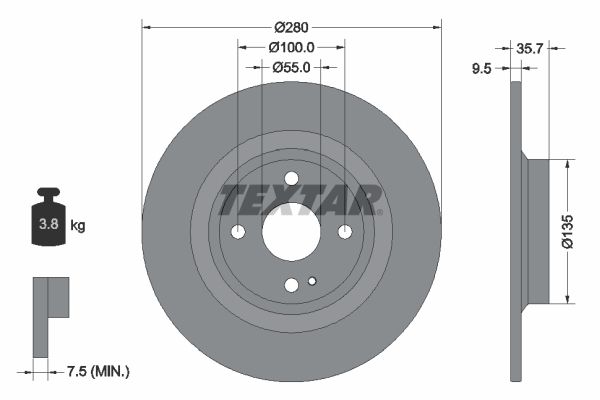 Tarcza hamulcowa TEXTAR 92320003
