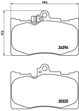 Zestaw klocków hamulcowych, hamulce tarczowe BREMBO P 83 072