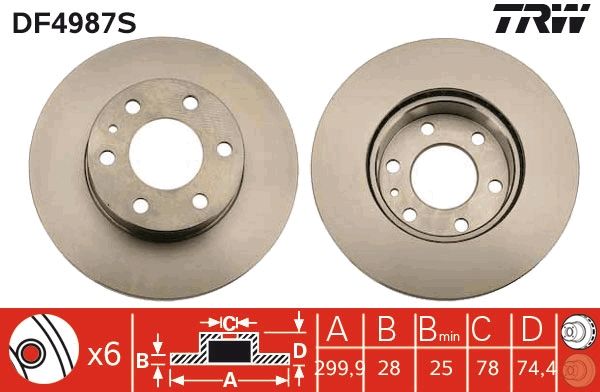 Tarcza hamulcowa TRW DF4987S
