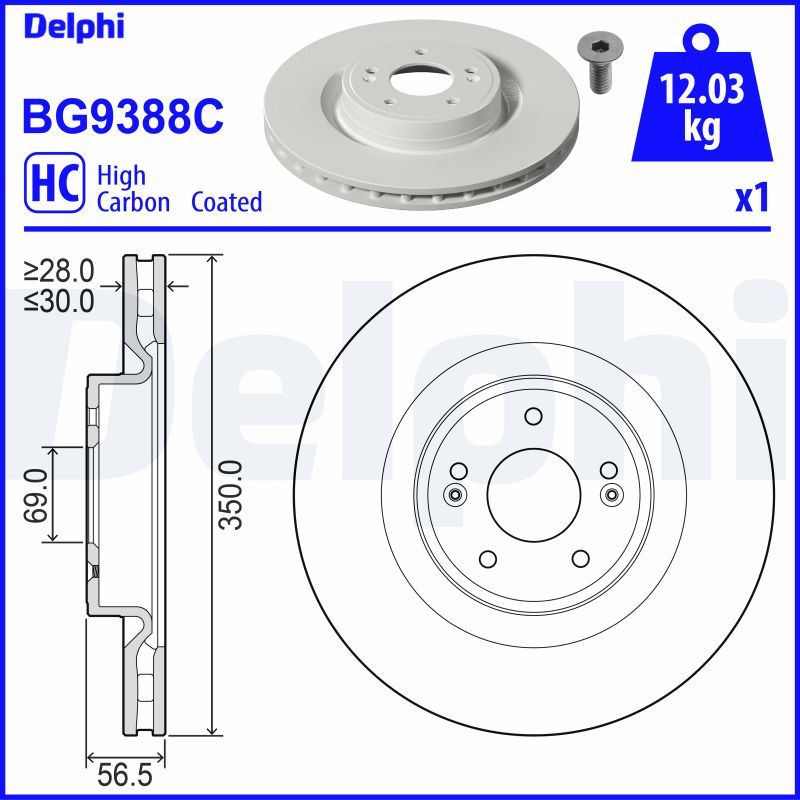 Tarcza hamulcowa DELPHI BG9388C