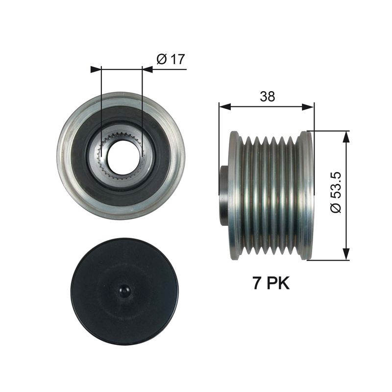 Alternator - sprzęgło jednokierunkowe GATES oap7190