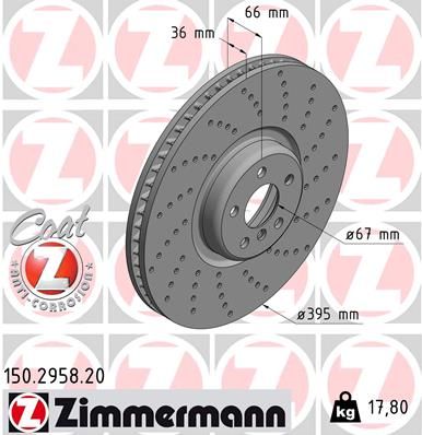 Tarcza hamulcowa ZIMMERMANN 150.2958.20