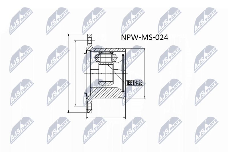 Zestaw przegubu, wał napędowy NTY NPW-MS-024