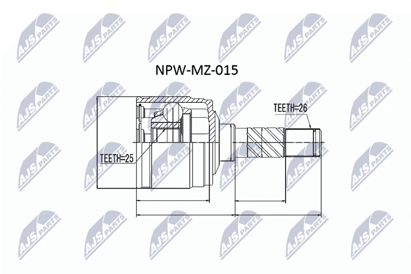 Zestaw przegubu, wał napędowy NTY NPW-MZ-015