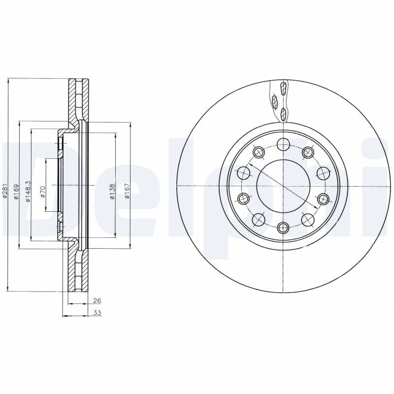 Tarcza hamulcowa DELPHI BG4314