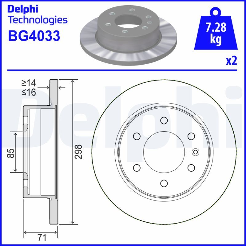 Tarcza hamulcowa DELPHI BG4033