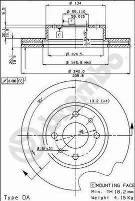 Tarcza hamulcowa BREMBO 09.3023.20