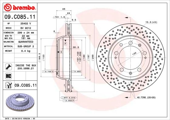Tarcza hamulcowa BREMBO 09.C085.11