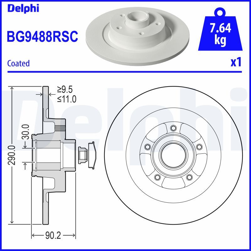 Tarcza hamulcowa DELPHI BG9488RSC