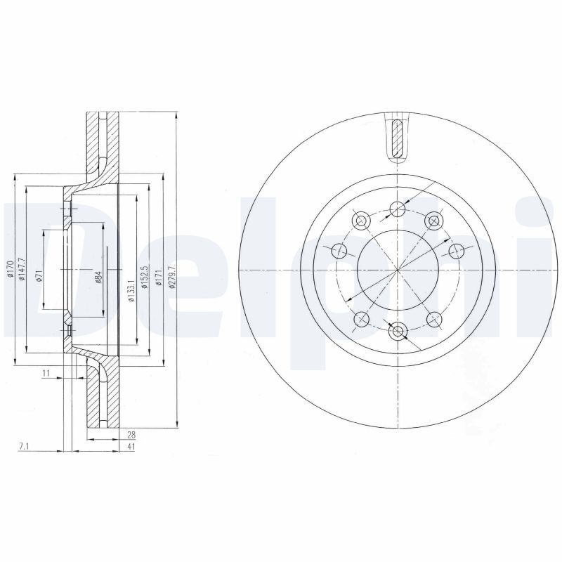 Tarcza hamulcowa DELPHI BG4084