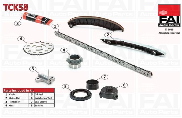 Zestaw łańcucha rozrządu FAI AutoParts tck58
