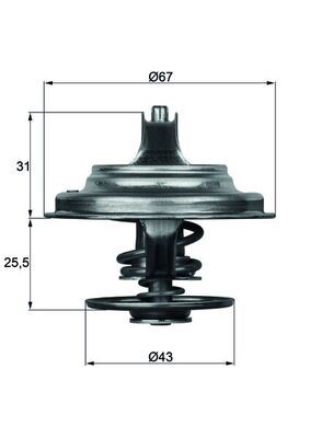Termostat, płyn chłodzący MAHLE TX 23 71D