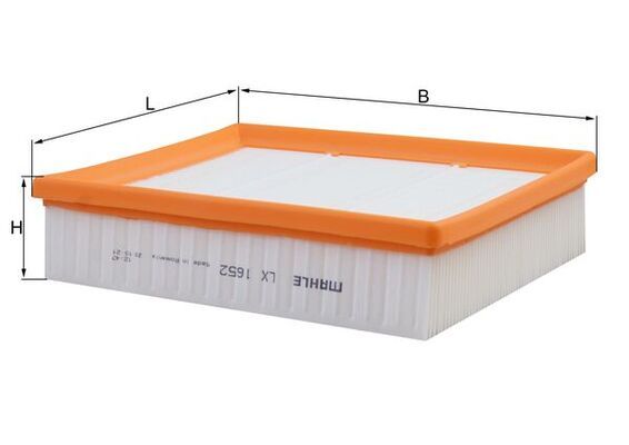 Filtr powietrza KNECHT LX 1652
