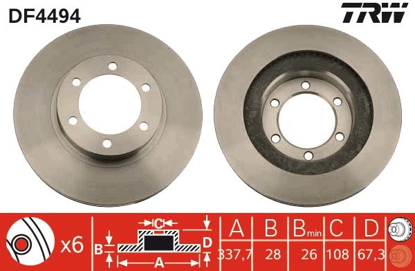 Tarcza hamulcowa TRW DF4494
