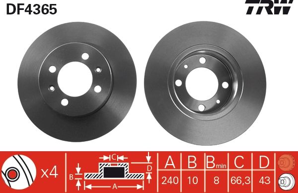 Tarcza hamulcowa TRW DF4365