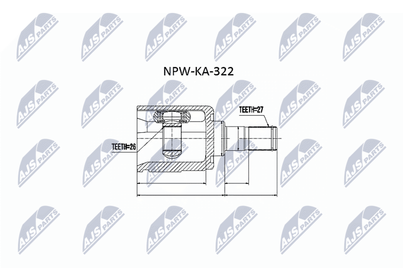 Zestaw przegubu, wał napędowy NTY NPW-KA-322