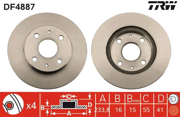 Tarcza hamulcowa TRW DF4887
