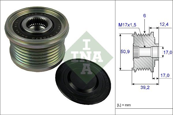 Alternator - sprzęgło jednokierunkowe INA 535024710