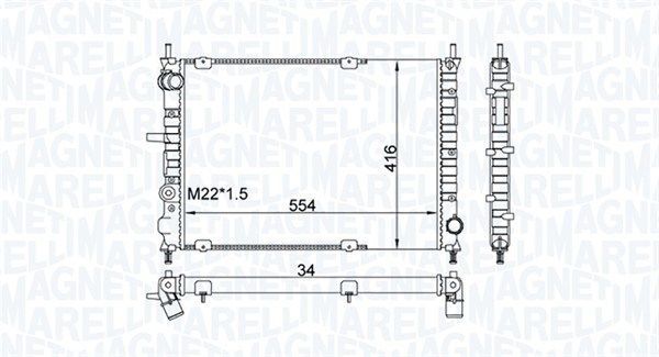 Chłodnica, układ chłodzenia silnika MAGNETI MARELLI 350213154300