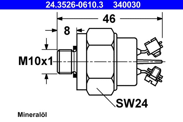 Przełącznik, światło STOP ATE 24.3526-0610.3
