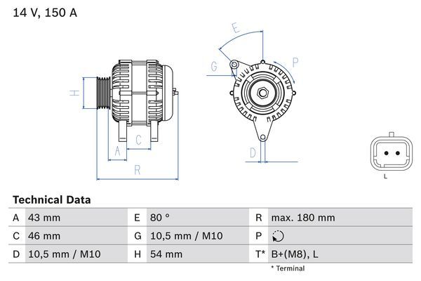 Alternator BOSCH 0986046240