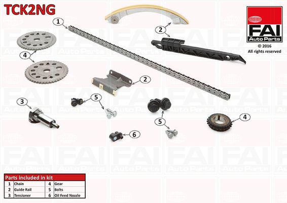 Zestaw łańcucha rozrządu FAI AutoParts tck2ng