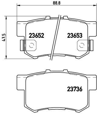 Zestaw klocków hamulcowych, hamulce tarczowe BREMBO P 28 039