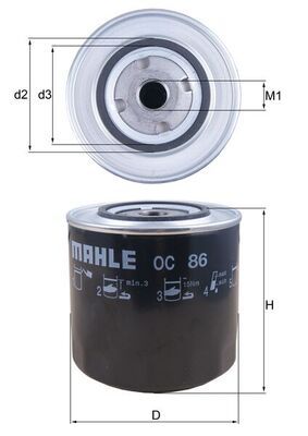 Filtr oleju MAHLE OC86