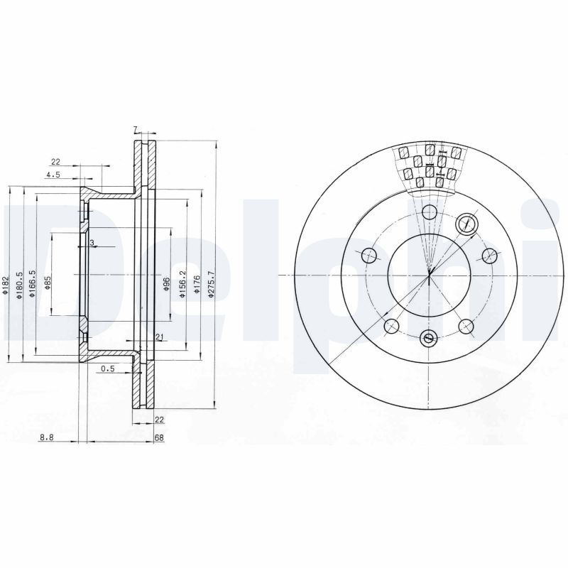 Tarcza hamulcowa DELPHI BG3236