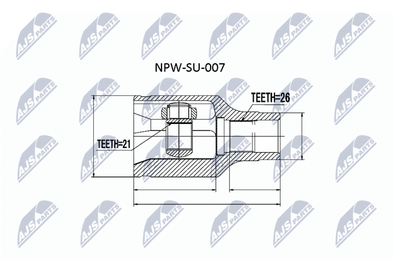 Zestaw przegubu, wał napędowy NTY NPW-SU-007