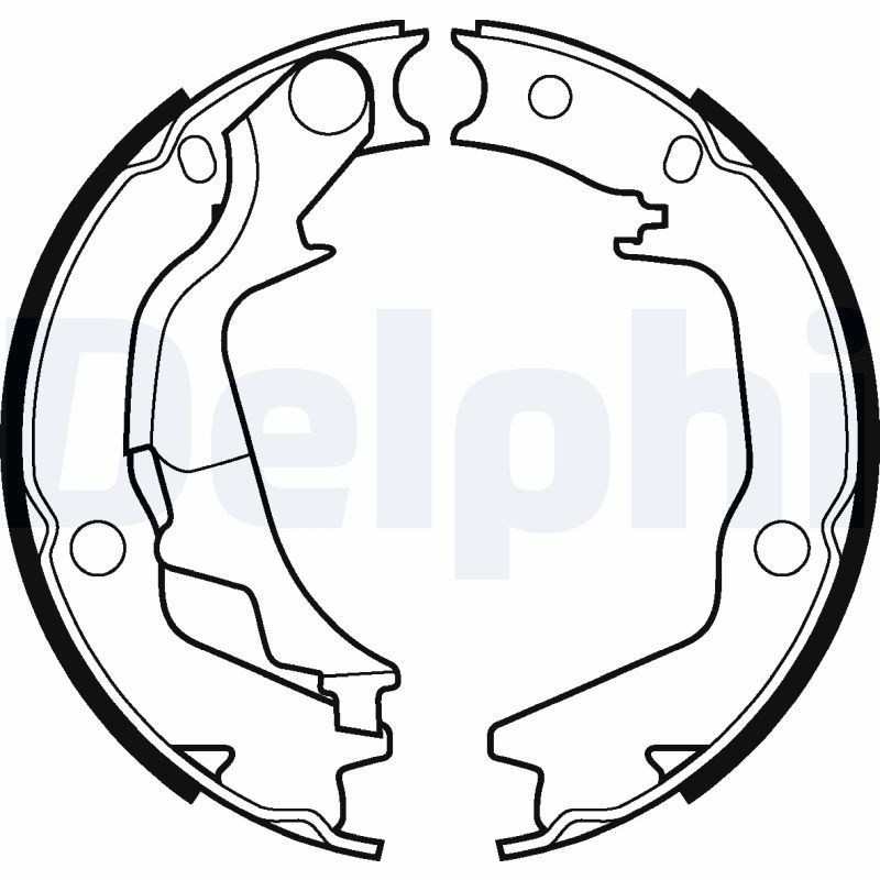 Zestaw szczęk hamulcowych, hamulec postojowy DELPHI LS2042