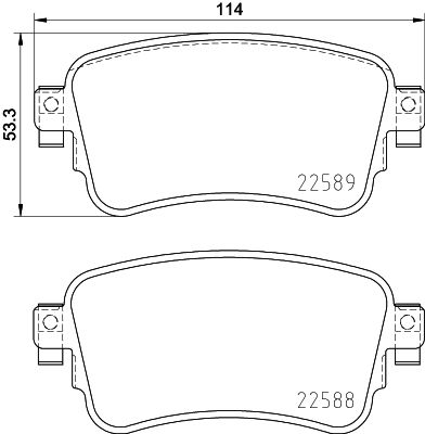 Zestaw klocków hamulcowych, hamulce tarczowe BREMBO P 61 133