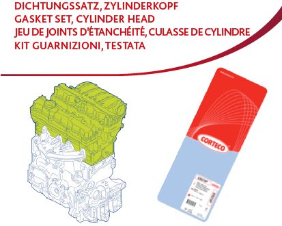 Zestaw uszczelek, głowica cylindrów CORTECO 418436P