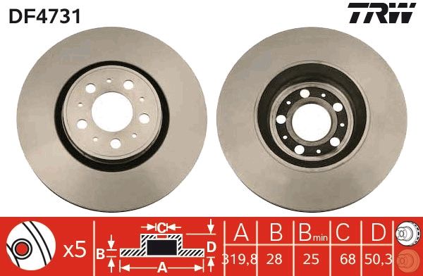 Tarcza hamulcowa TRW DF4731