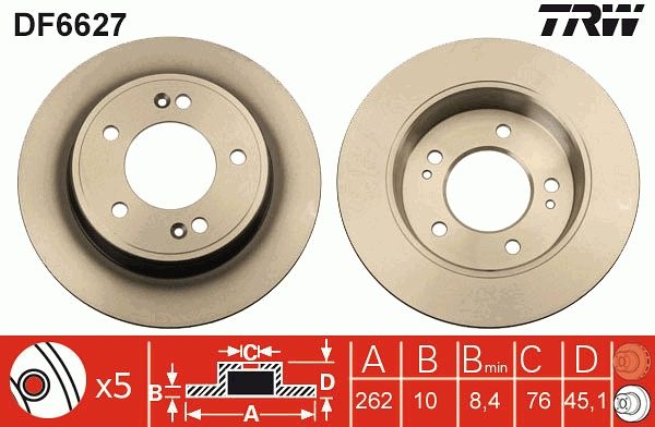 Tarcza hamulcowa TRW DF6627