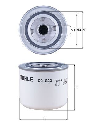 Filtr oleju MAHLE OC222