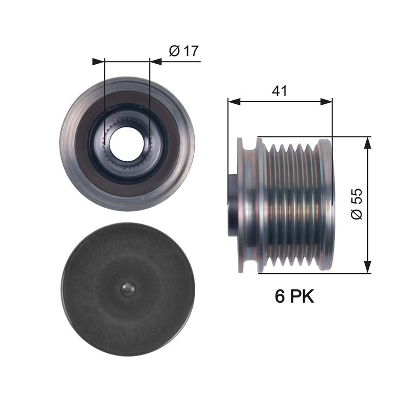 Alternator - sprzęgło jednokierunkowe GATES OAP7115