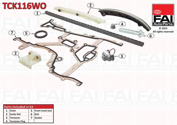 Zestaw łańcucha rozrządu FAI AutoParts tck116wo
