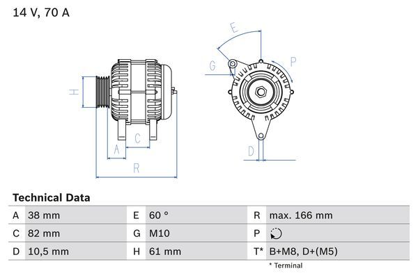 Alternator BOSCH 0 986 039 550