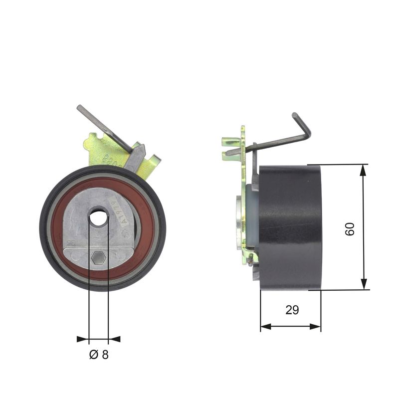 Rolka napinacza, pasek rozrządu GATES t43088