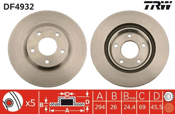 Tarcza hamulcowa TRW DF4932