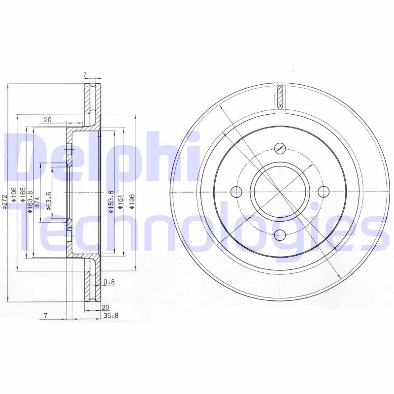 Tarcza hamulcowa DELPHI BG2758